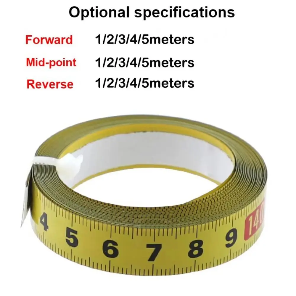 Self-Adhesive Measuring Tape Steel Material Metric Scale Miter Track Tape 1-5 Meters 13MM Width Adhesive Backed Tape Ruler view 6