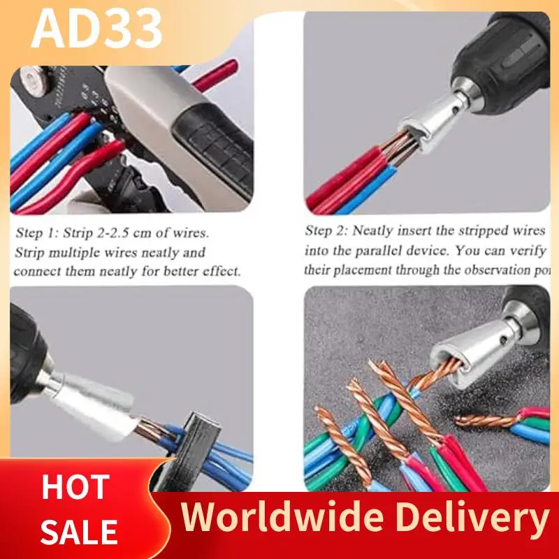 Lightweight 2Pcs Wire Twister Tool For Drill,Wire Twister,Wire Twisting Tool,Spin Twisting Wire Connector Socket With 1/4Inch Ch