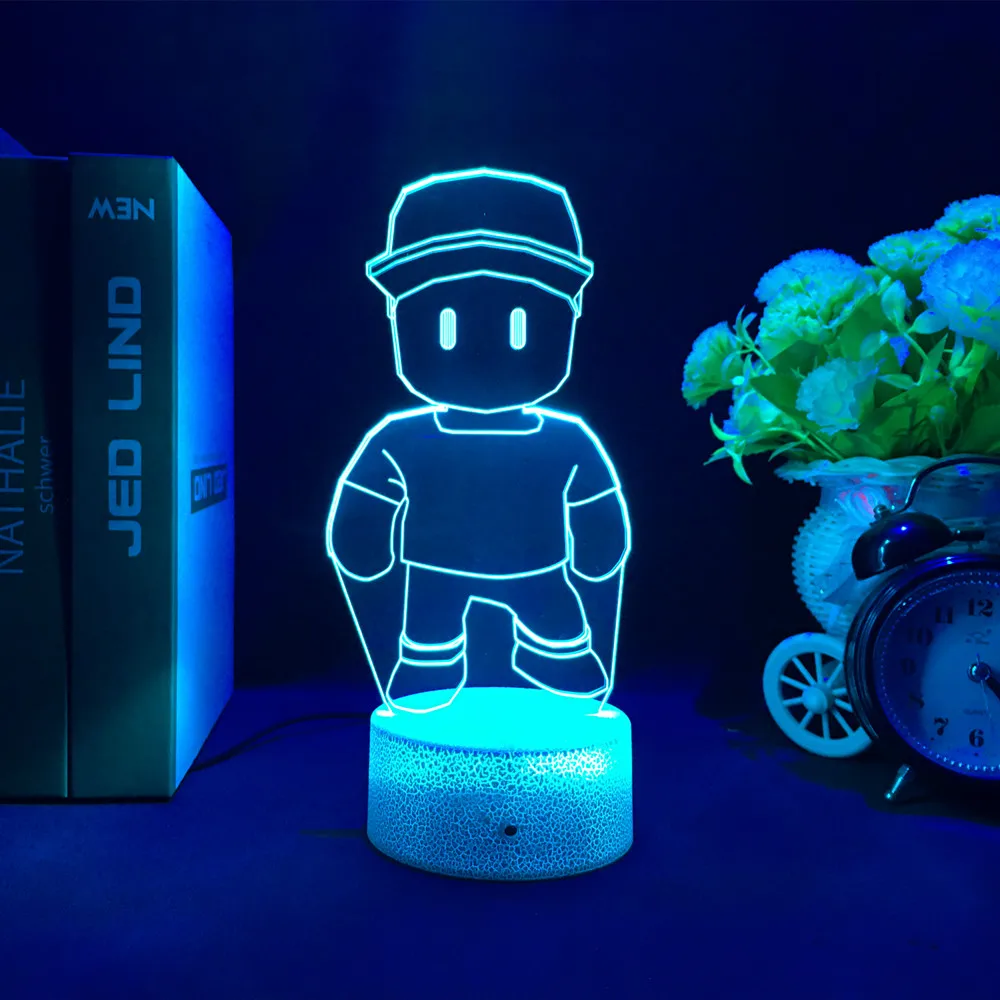 Akrylowa lampa 3d potknięcie facetów do dekoracji gier dla dzieci fajny prezent urodzinowy Led lampka nocna Dropshipping