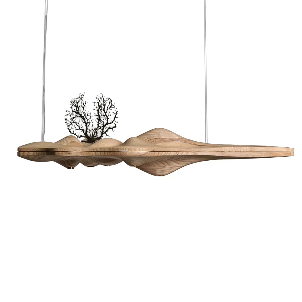 Lámpara de araña de ambiente Zen para sala de estar, candelabro creativo de madera maciza, luz de lujo, moda china, nuevo, comedor