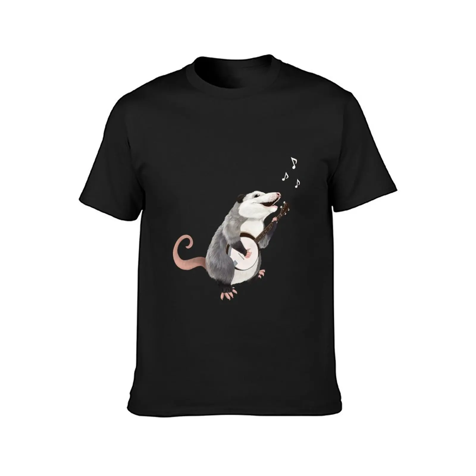 Singing banjo player opossum musician T-Shirt graphics tees clothes for men