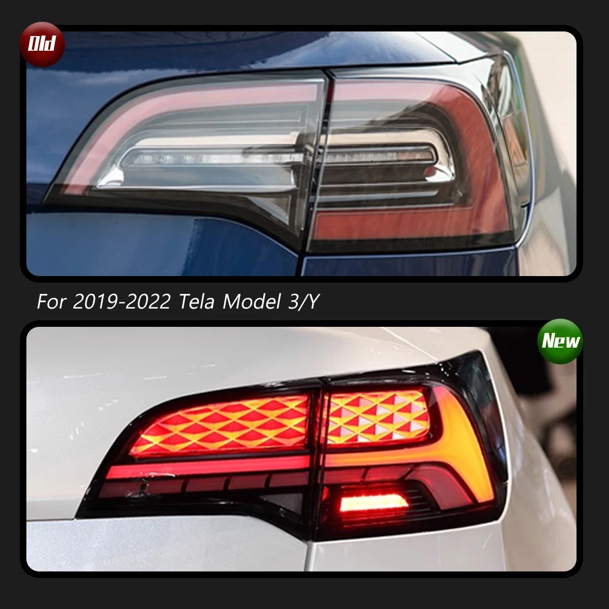 Car Tail Lamp For Tesla Model 3/Y 2019-2022 Upgrade Modified to New Dynamic Turn Signal Car LED Taillight Assembly