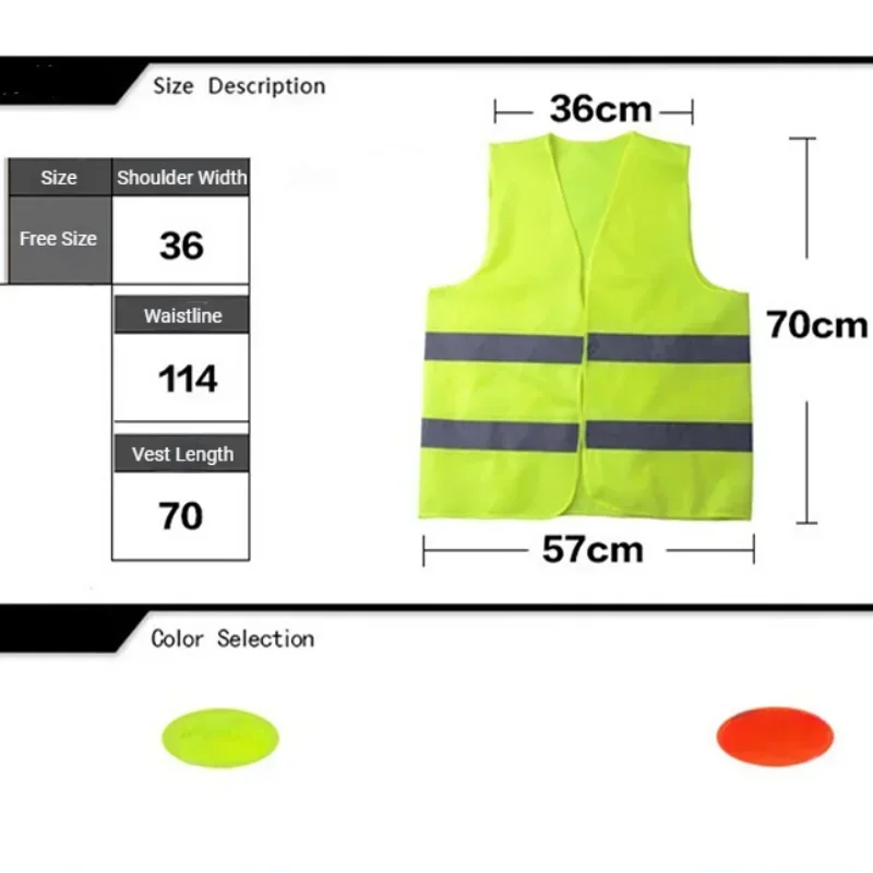 Colete reflexivo de segurança para trabalhadores, Esportes noturnos, ciclismo, aviso, corrida noturna, roupas de ciclismo, fluorescente, 1pc