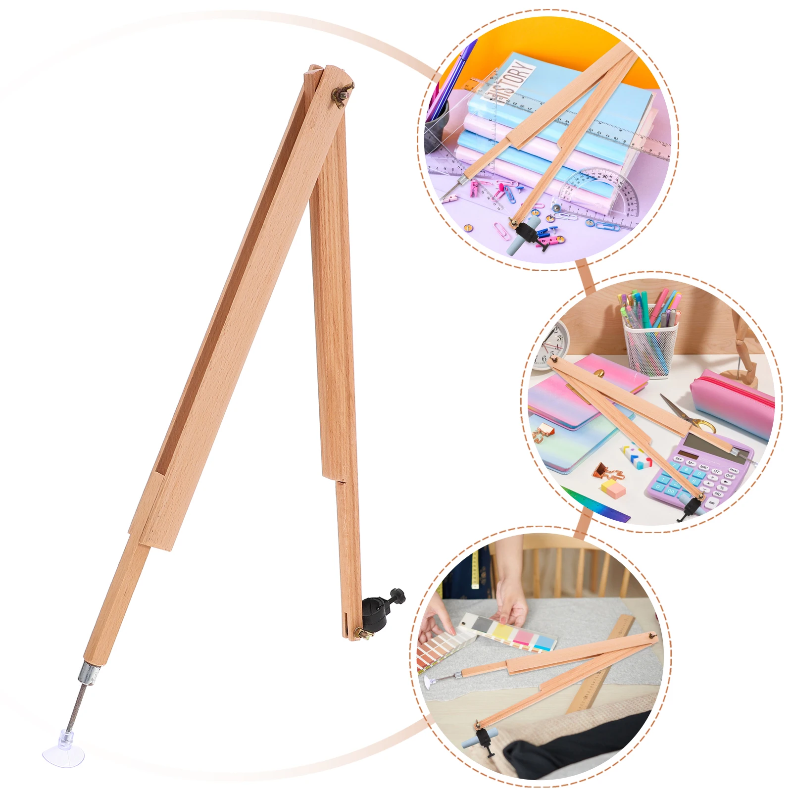 1pc Wooden Teaching Aids Large Compass for Drawing Circles up to 120cm Diameter Drafting Tools Geometry Classroom Supplies
