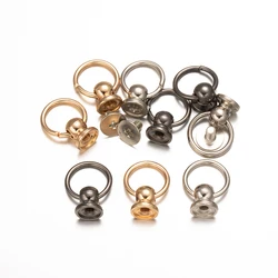 Tornillo de poste de bola de Metal 20 piezas con anillo redondo, artesanía de cuero de tornillo para remache, BILLETERA, funda de teléfono, decoración, fabricación de accesorios