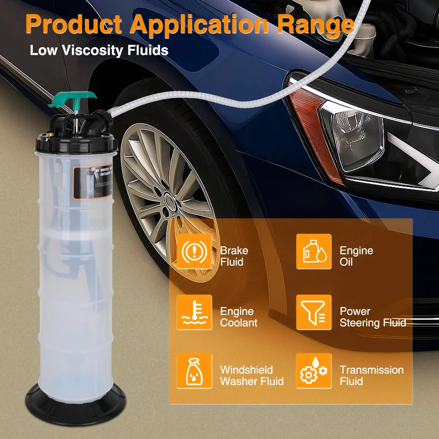 GOOACC Oil Extractor Pump 9L Manual Fluid Extractor Pump Oil Vacuum Changer with Brake Bleeding Hose Oil Suction Pump Extractor for Automotive Boat Motorcycles Oil Coolant Transmission Fluid Change view 6