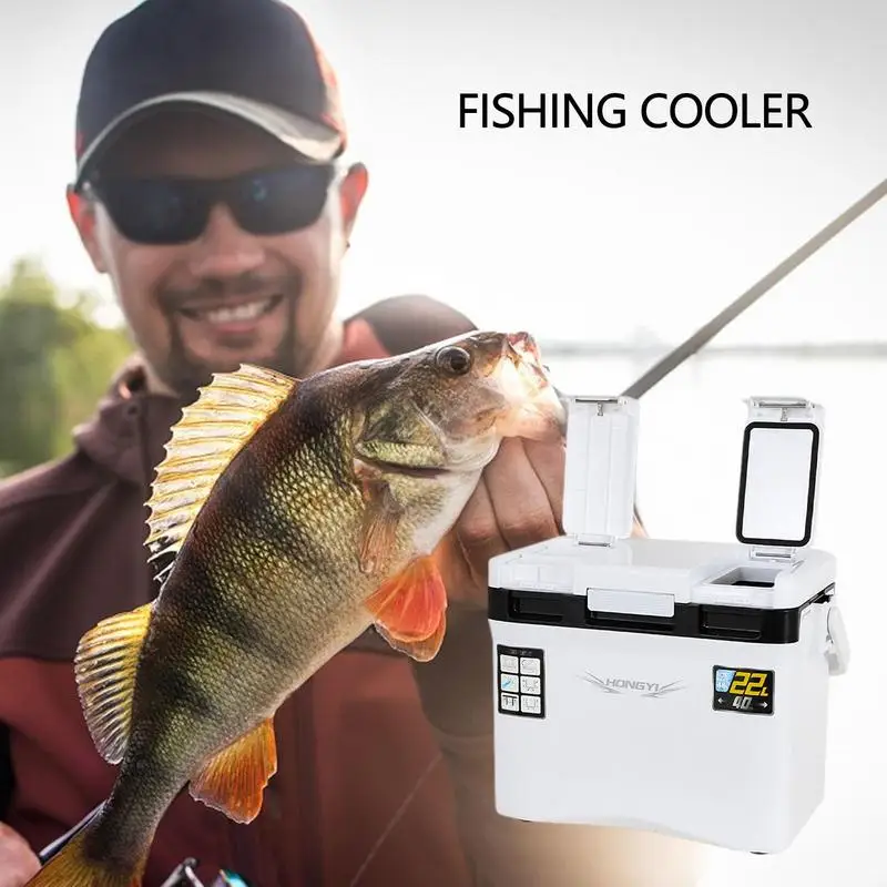 22L Fishing Cooler Box Outdoor 48 Hours Cooling Insulated Case Tackle Box EPS Foam Inner Portable Light Weight Sea