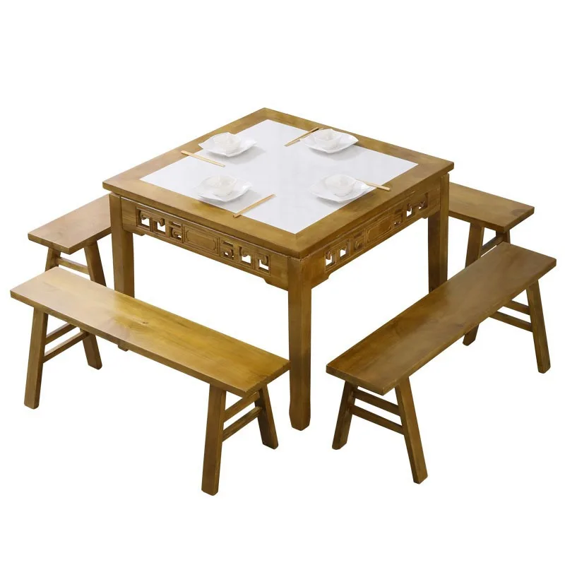 

Slate, solid wood, square table, restaurant, table and chair, combination, commercial