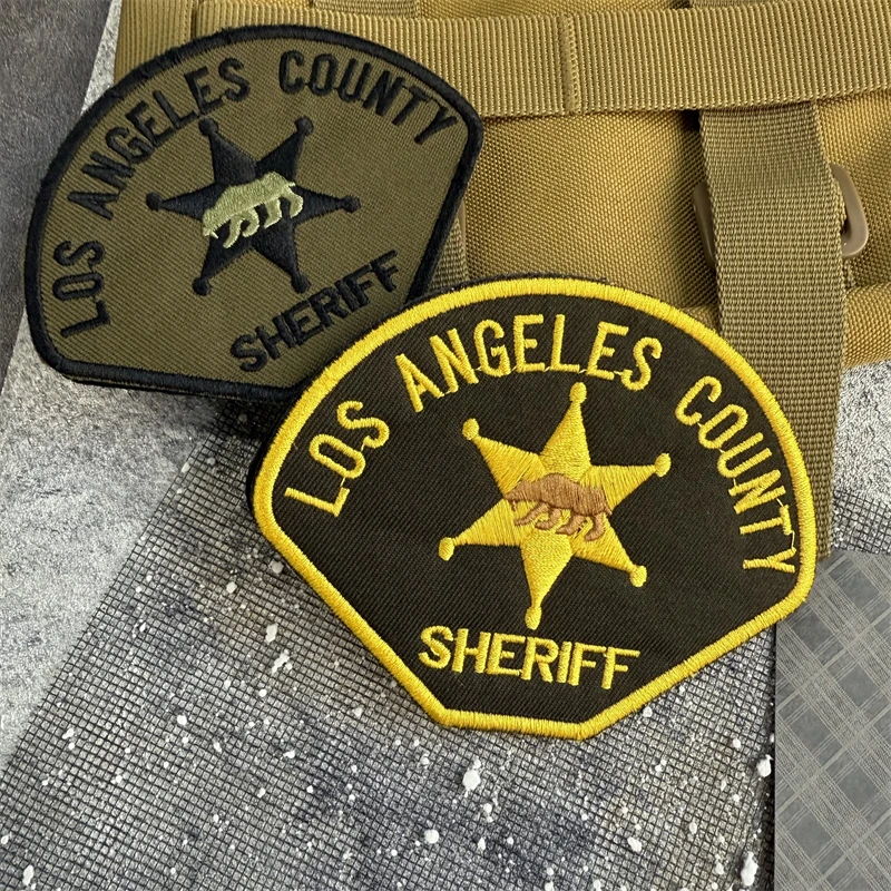 

Los Angeles County Morale Badge Patch Sheriff Tactical Military Embroidery Armband Hook and Loop Patch Clothes Backpack Sticker