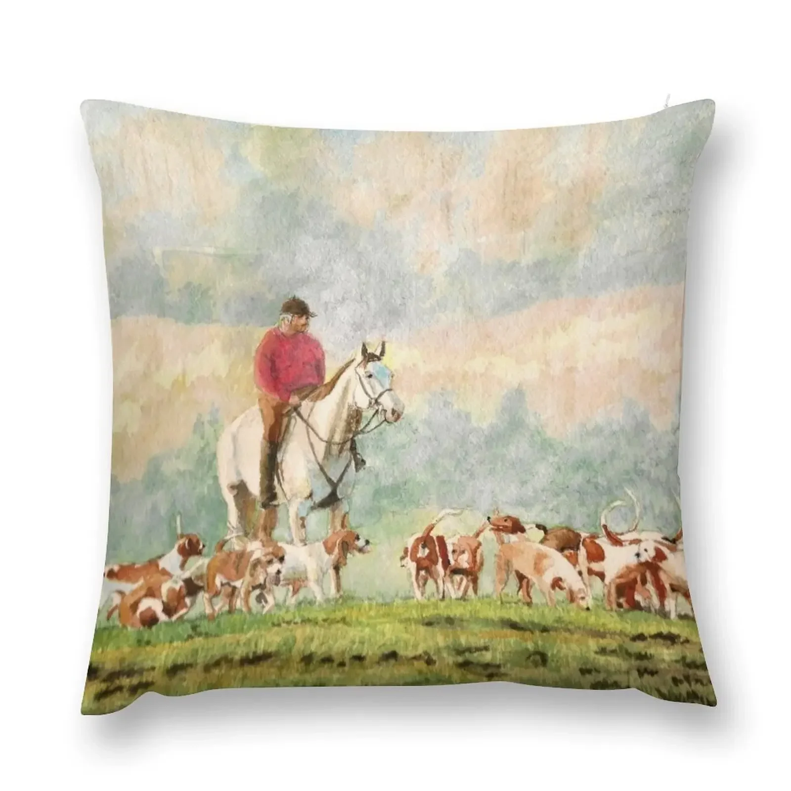 

Fox Hunt Throw Pillow Elastic Cover For Sofa pillow cover christmas Decorative pillow case