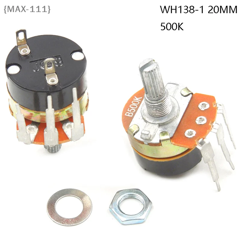 【F2-MAX111】1pc WH138-1 Adjustable Resistance Speed Regulator with Switch Potentiometer B500K