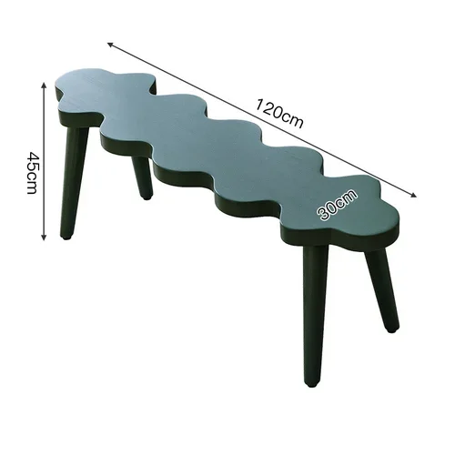 Creative Wave-Shaped Long Stool Nordic Home Living Room Shoe Changing Stool