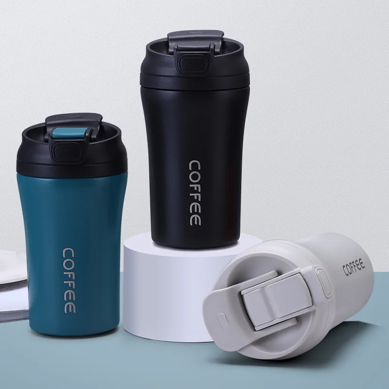 Stainless Steel Travel Mug with Straw, Portable Coffee Cup for Office/Car, Insulated Thermo Cup (13.5oz, Hot & Cold)