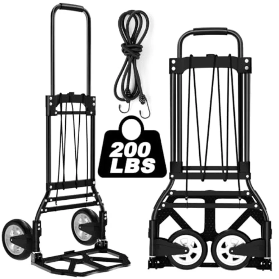 

Складная ручная тележка и тележка-платформа LEVORY J, грузоподъемность 200 фунтов, улучшенная алюминиевая тележка-платформа с удлиненной ручкой, портативная тележка для путешествий