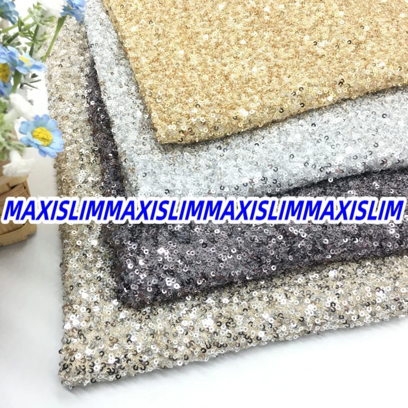 

Spot Wholesale 22 Color Elastic Mesh Embroidery High-density 3mm Sequin Fabric Dress Skirt, Camisole Fashion Fabric Width 110CM