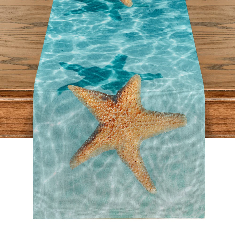 Starfish Centerpiece for Table Decoration & Accessories Foam Dining Tables Ocean Individual Cloth for Table Runner Wedding Beige