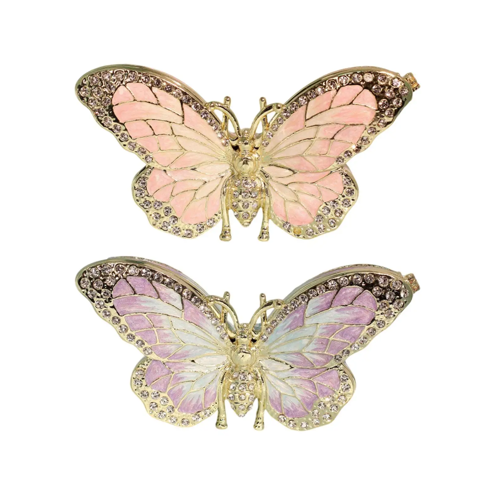 

Enamel Butterfly Box Jewelry Storage Case Decorative Organizer for Necklaces And Charms