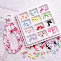 10pcs/lot Fresh New AB Pastel Colors Cute Bow Alloy Heart Jewelry Beads For Bracelet Necklace Earring Pens DIY
