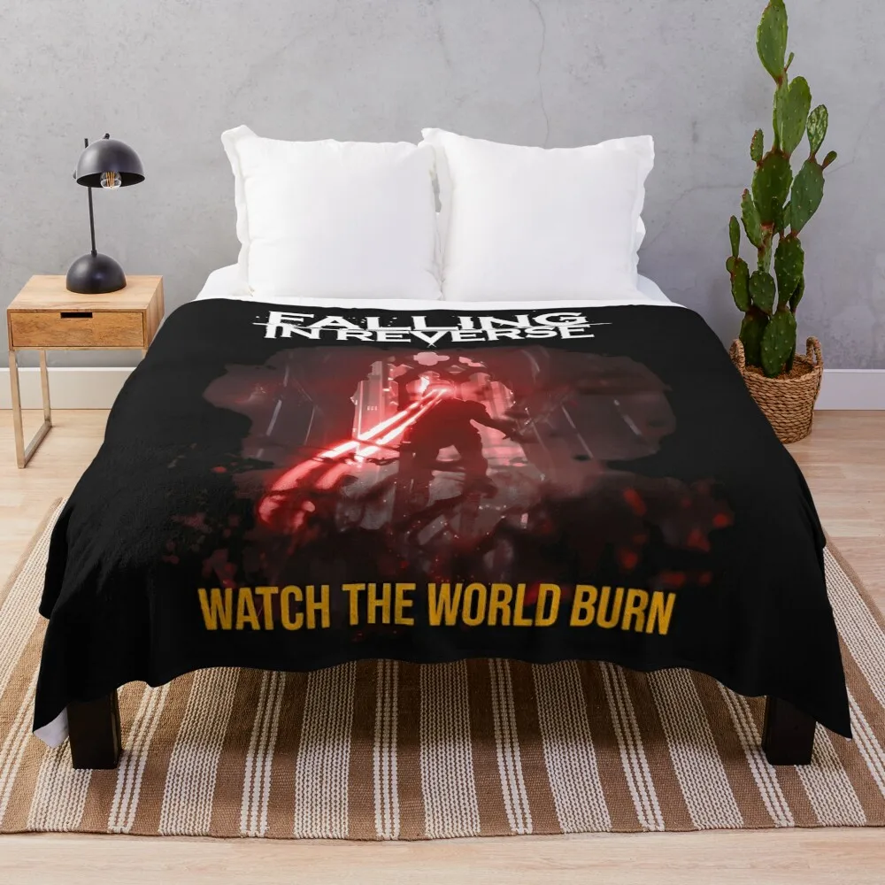 Falling In Reverse Watch The World Burn Throw Blanket Stuffeds Blankets Sofas Of Decoration blankets and throws Beach Blankets