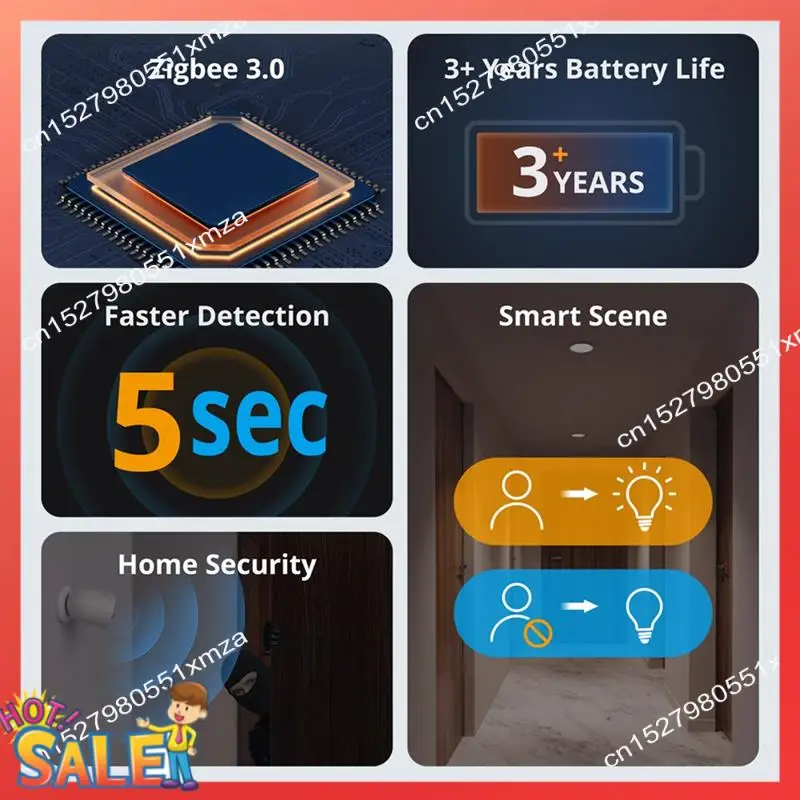 ABCL Zigbee Sensore di movimento Sensore di presenza umana Allarme di rilevamento a infrarossi Smart Home per Alexa Google Home Smartthings Alice