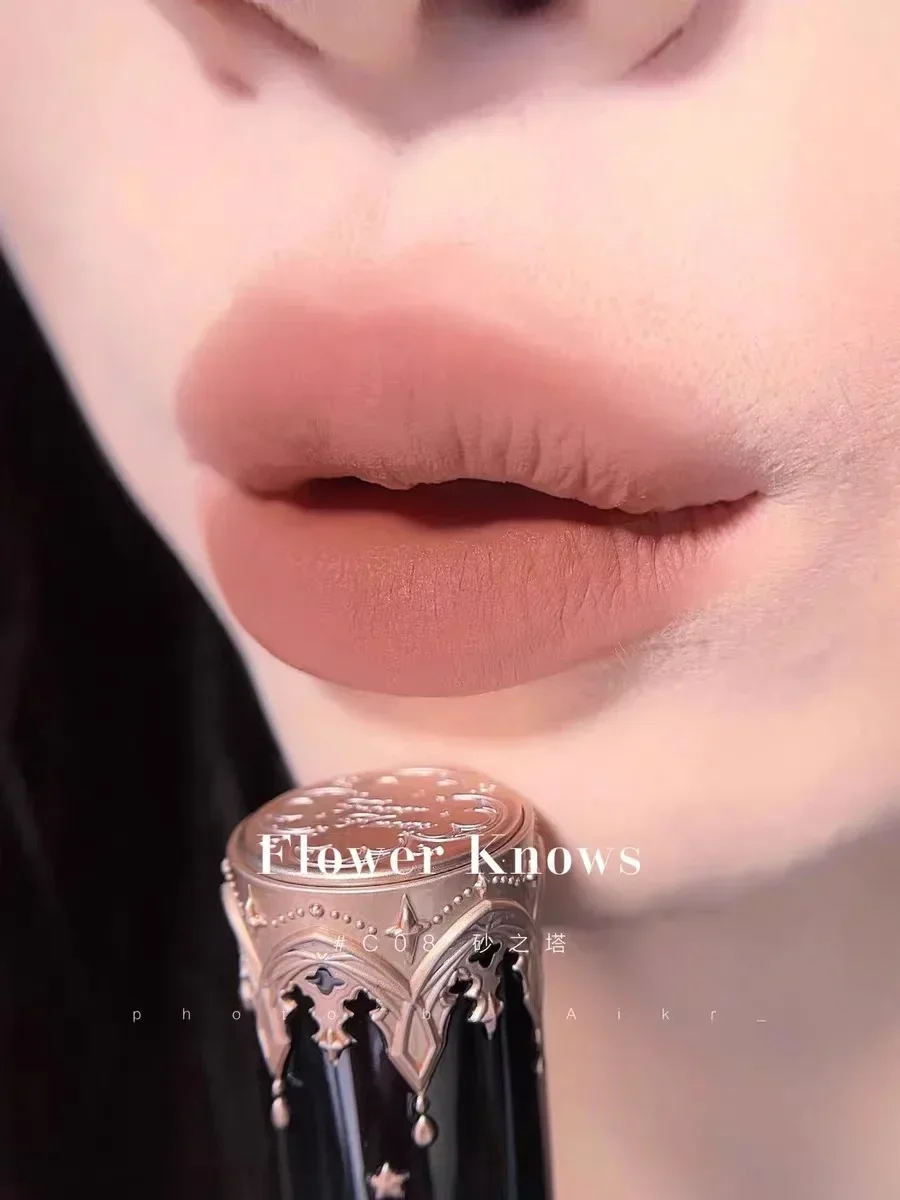 Flower Knows Little Angel Lip Mud Stick Velvet Matte Mist Lipstick Hidden Lip Pattern Hidden Lip Lines