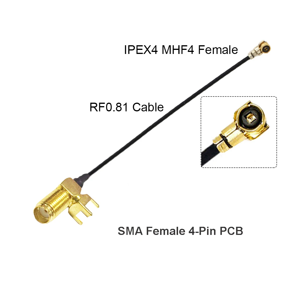 Cable SMA Female PCB Panel Mount to u.FL  1 / 4 UHF4 Female Jack WIFI Antenna RF Coaxial Pigtail Extension Cable