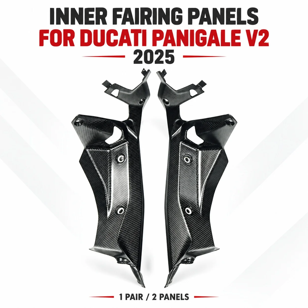 Inner Fairing Panels Side Liner Covers Carbon Fiber for Ducati Panigale V2 2025 PanigaleV2 Motorcycle Body Accessories Parts