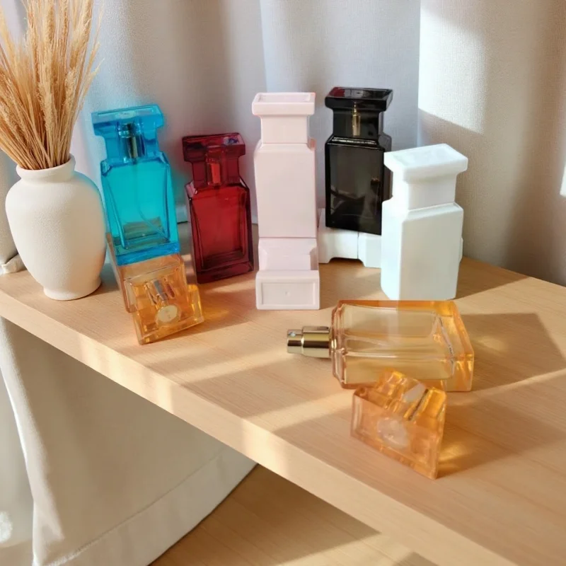 10pcs 30/50ml Empty Colorful Glass Perfume Spray Bottle Atomizer Portable Travel Fragrance Spray Bottle Cosmetic Container