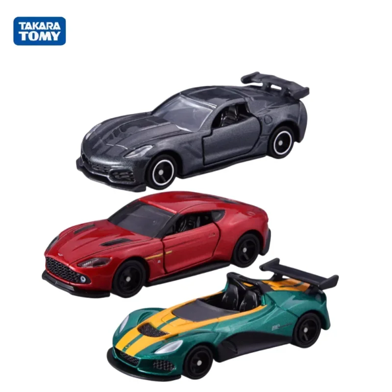 TAKARA TOMY Aston Martin Chevrolet Lotus Supercar diecast alloy static model, boys collection toys, children's holiday gifts.