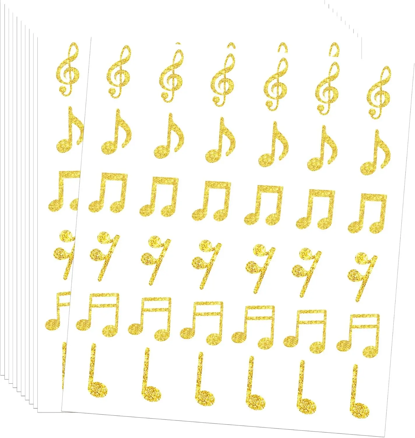 540pcs Music Note Stickers Gold Foil Envelope Seal Sticker 6 Design Musical Sing Song Concert Decals