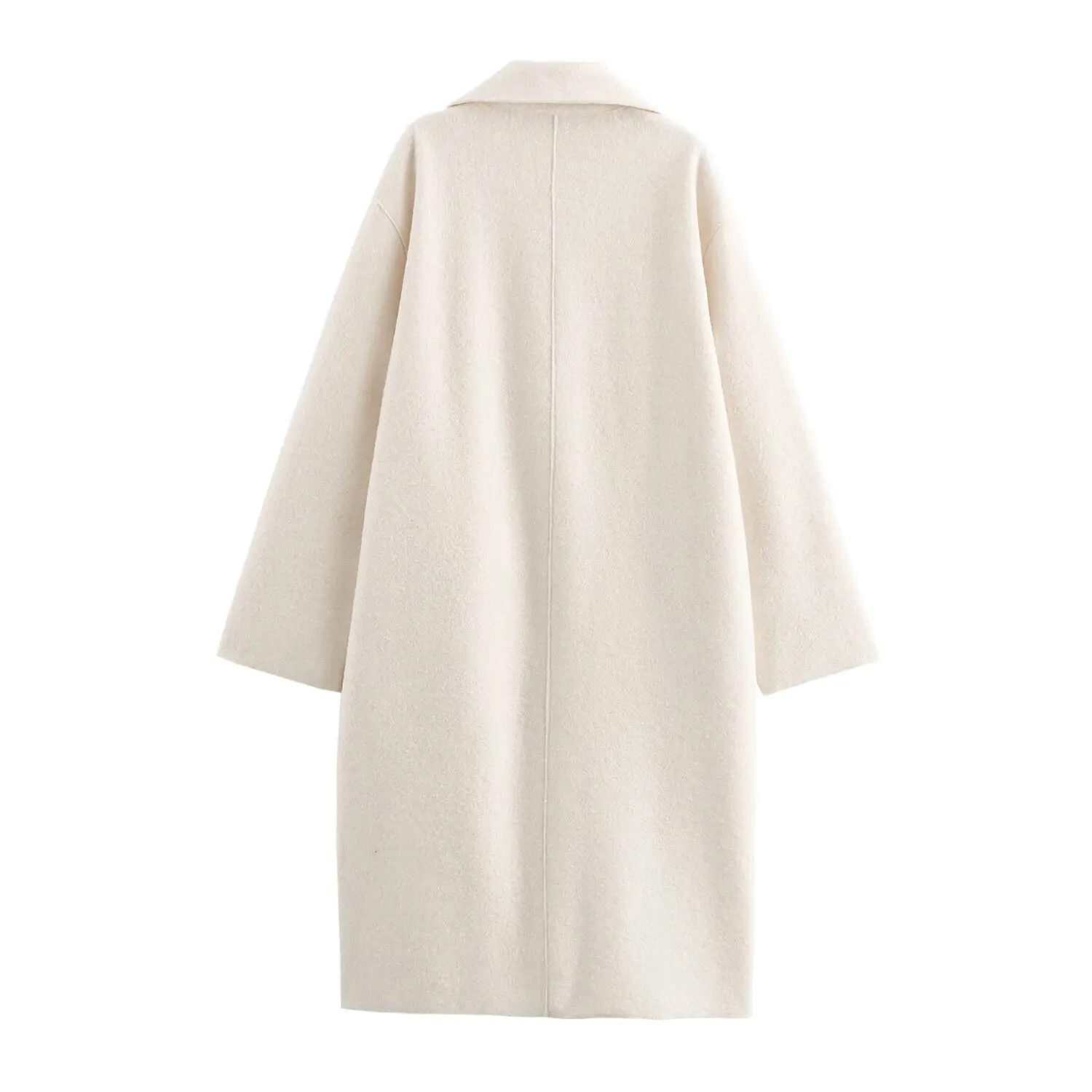 2026 New Fashion Temperament Single Row Button Long Sleeve Terry Wool Overcoat Women Long Winter Warm Outerwear