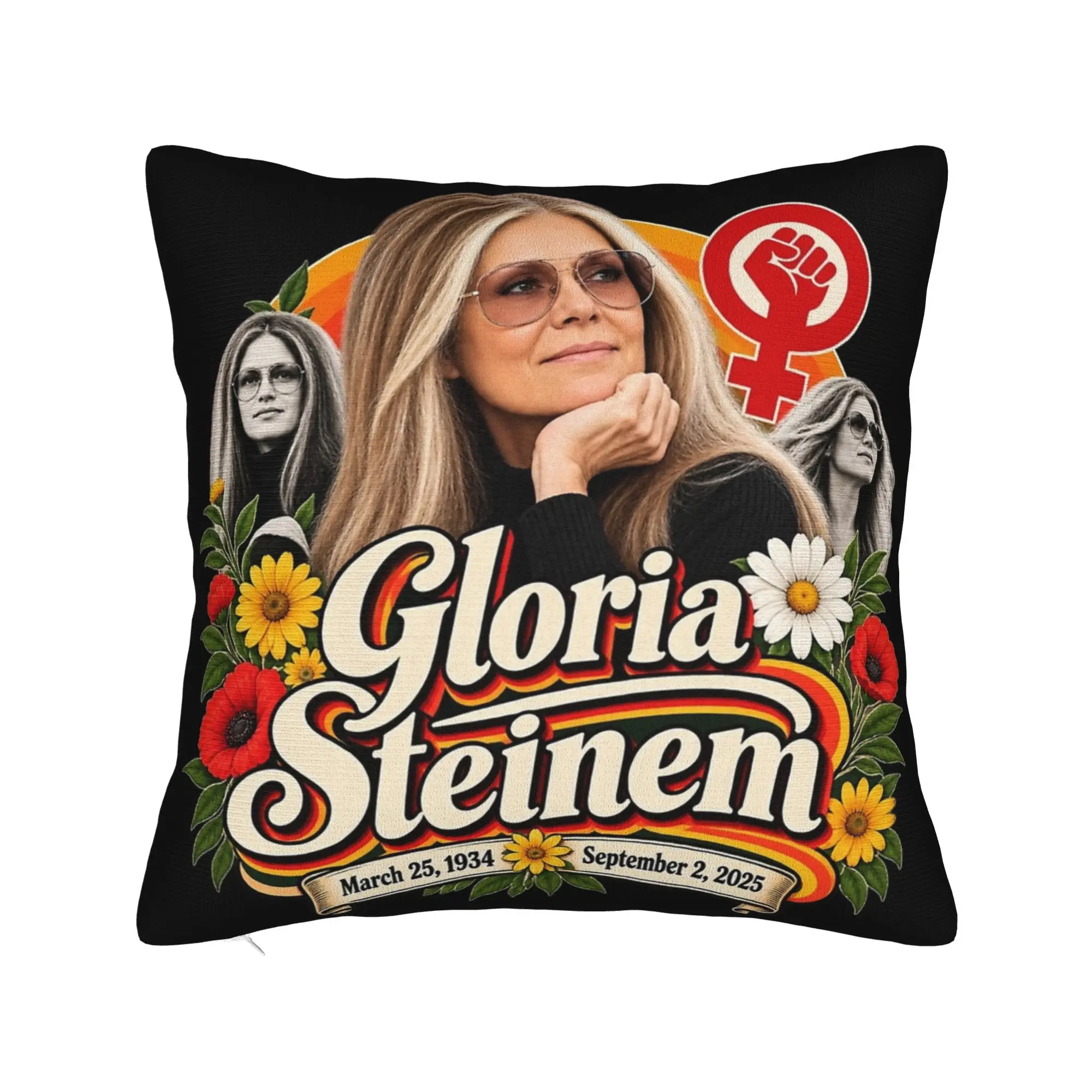 RIP Gloria Steinem  Pillowcase Merch Soft Cushion Cover Decor  Throw Pillow Case Cover Home Multi-Size