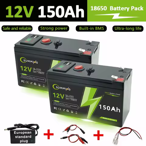 12V 150Ah Lithium LiFeP04 Battery for Solar Charging,Fish Finder Marine Outdoor Camping Off-Grid Applications with USB Port