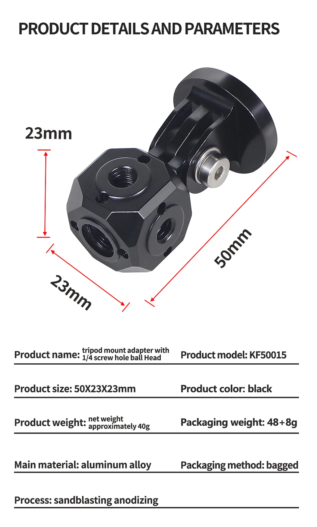 Mini Magic Cube Transfer Schraube Löcher ARRI 1/4 "3/8" Adapter für GoPro DSLR Kameras Käfig Flash Mikrofon Monitor stativ Halterung – Detail 39