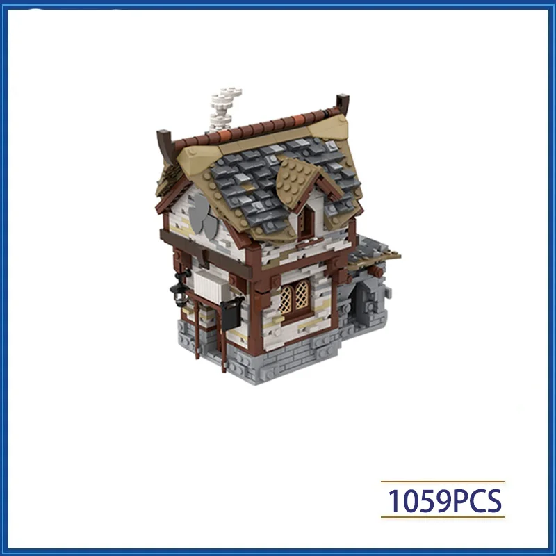 

Medieval tavern building blocks, small particles, building blocks, educational toys, educational toys.