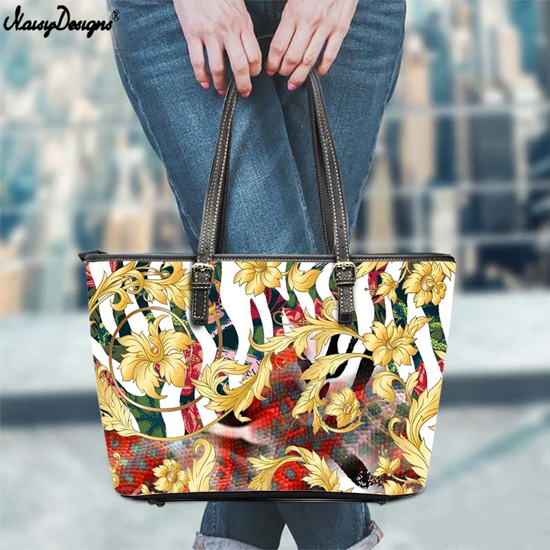 

Noisydesigns Women's Evening Clutch Purse Shoulder Bags Ladies Gold Luxury Pu Handbag Europe Floral Leopard Print 2022 Dropship