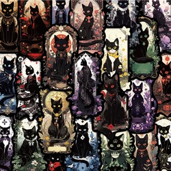 10/30/50pcs Gothic Dark Black Cat Moon Aesthetic Stickers Cool Goth Decals Skateboard Laptop Phone Car Decoration Sticker Toys