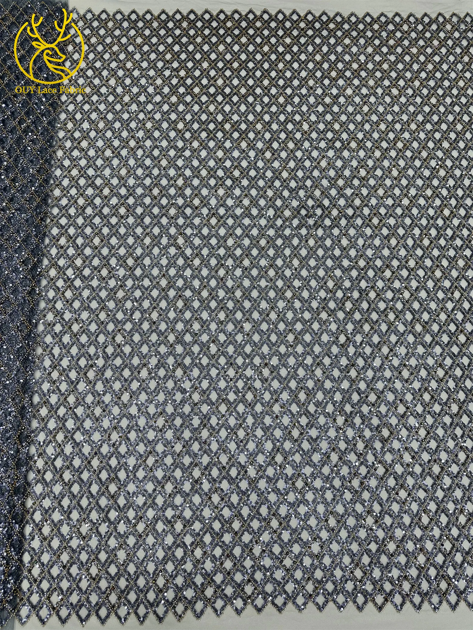 Roter afrikanischer Spitzenstoff, französischer Mesh-Spitzenstoff mit Pailletten und Perlen für Party- und Abendkleider, zum Nähen von afrikanischen Spitzenstoffen für Damen – Detail 21
