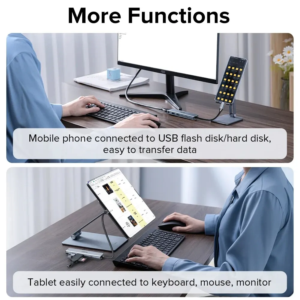 LLANO 5 In 1 USB-C Hub Notebook Docking Station USB3.0 Splitter 4k60hz Multi-interface Hdmi PD Conversion