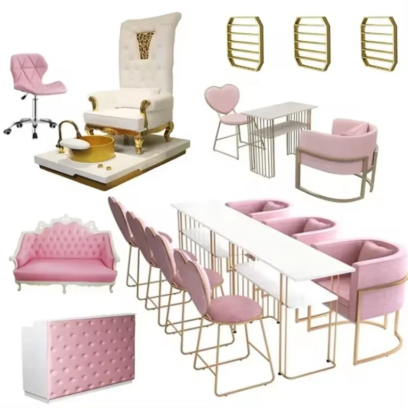 Beauty Furniture Manicure And Pedicure Chair Glass Nail Table