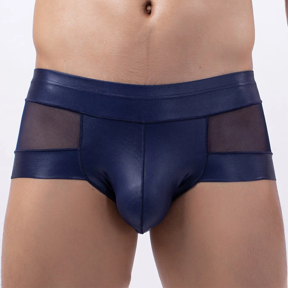 

Men Sexy U Convex Pouch Briefs Soft Smooth Underwear See-through Thin Mesh Boxer Sheer Breathable Casual Shorts Trunks