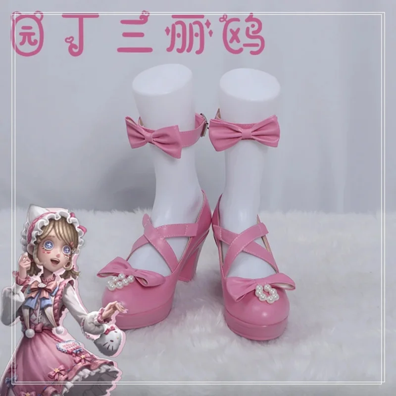 2025 11 Identity V Emma Woods zapatos de Cosplay mujer chica Joseph Desaulniers Cos azul rosa Anime botas de exposición