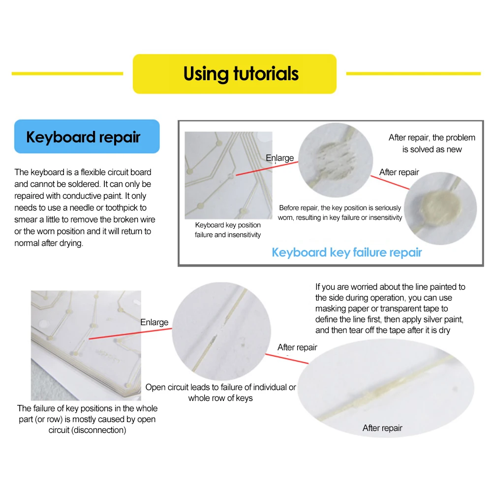 0.2/0.4/0.7/1ML Conductive Adhesive Glue Silver for PCB Rubber Repair Conduction Paint Connectors Board Paste Wire Electrically