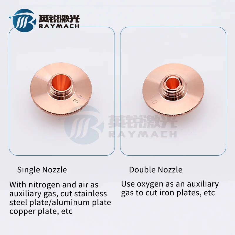 Ugello laser Raymach D28M11 WPCT Singolo strato 1.0 Doppio cromo WSX Ugelli anticollisione Cuspide di alta qualità Velocità eccessiva in rame rosso