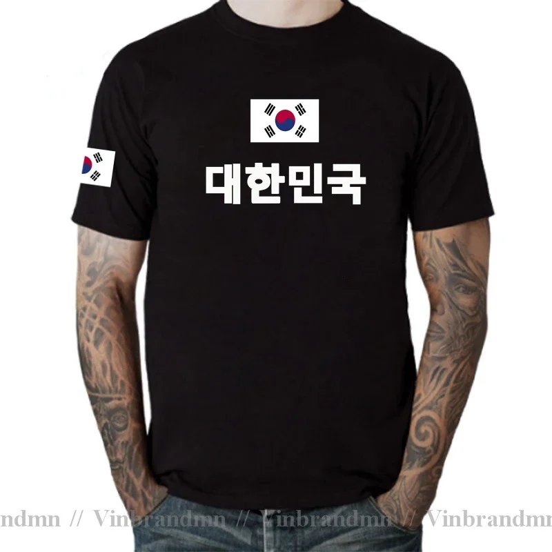 Republic of Korea South T shirts Man KOR New Jersey T-shirts Nation Team 100% Cotton Meeting Fans Streetwear Fitness Korean Flag