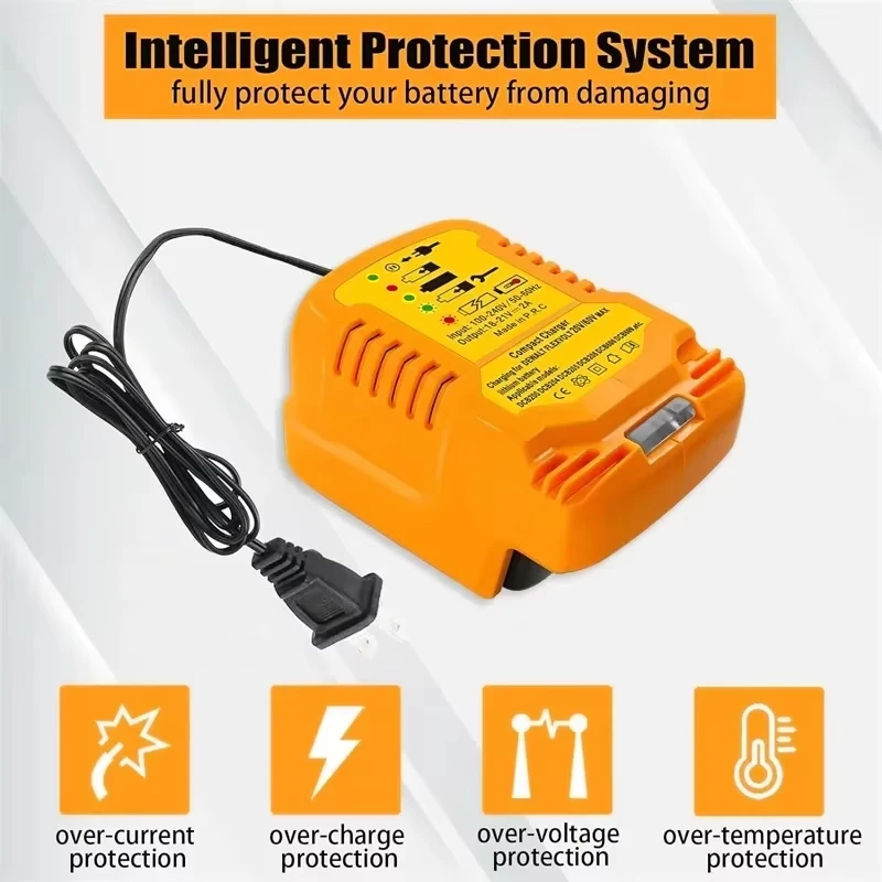 Mini Fast Charger Replacement for Dewaltt 20V Battery Charging Station Compatible For Dewaltt，20v Battery Charger DCB107 DCB112