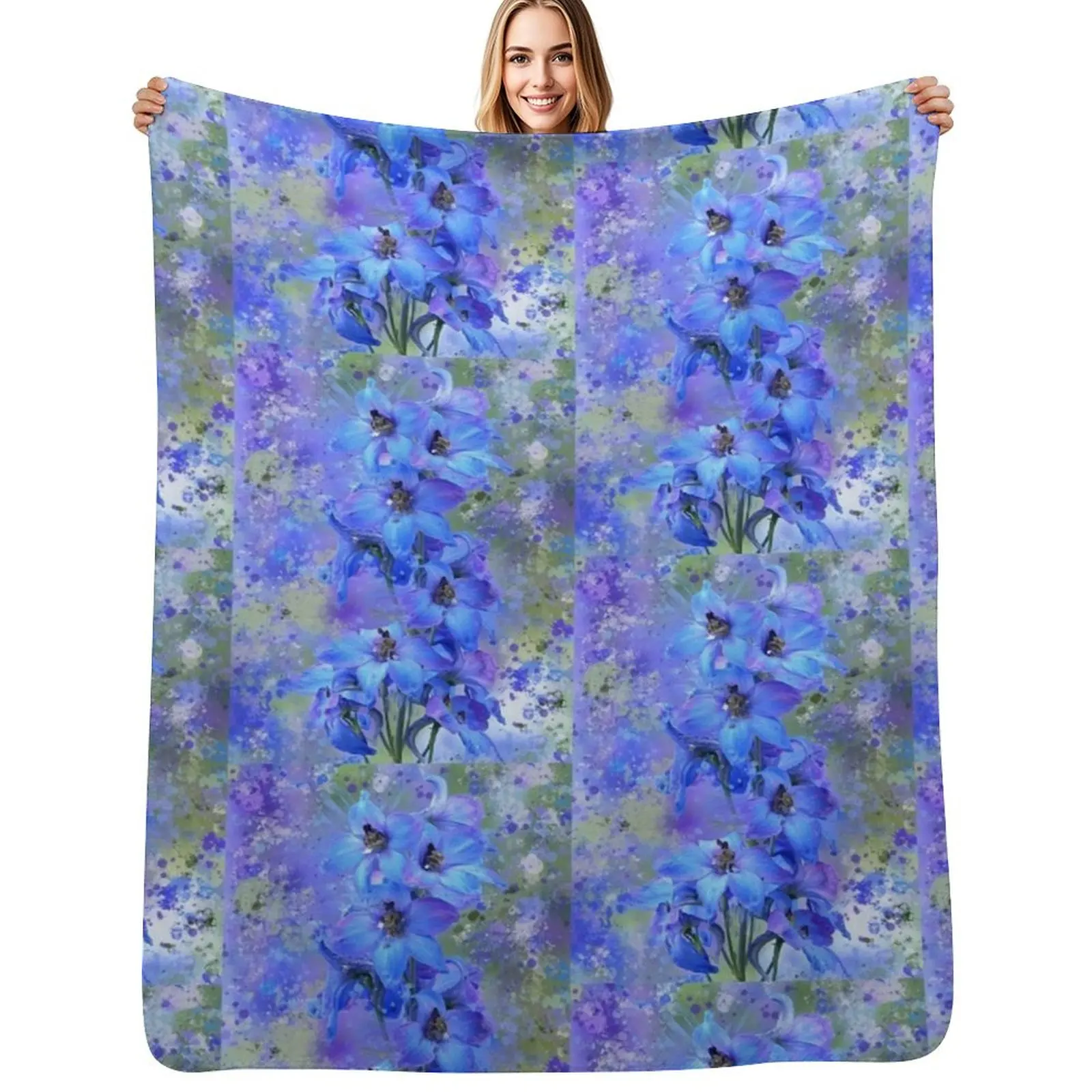 

Delightful Delphiniums Mixed Media Throw Blanket Fashion Sofas For Sofa Thin For Decorative Sofa Heavy Blankets