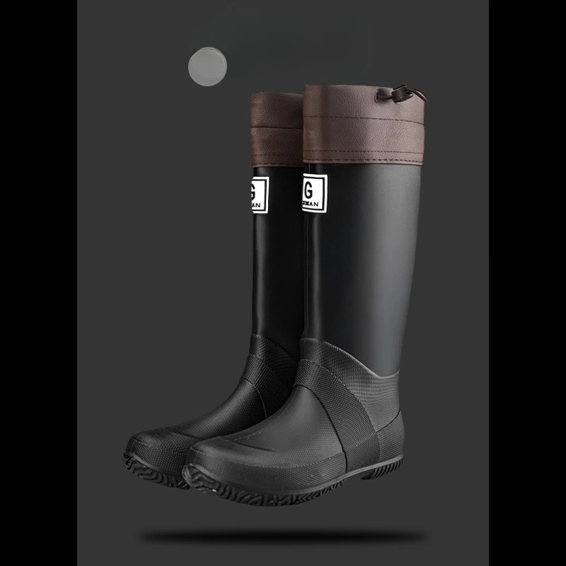 Rain Boots for Men, High-Top Rain Boots for Outer Wear, Long-Tube Waterproof and Non-Slip Couple Style Outdoor Fishing Boots