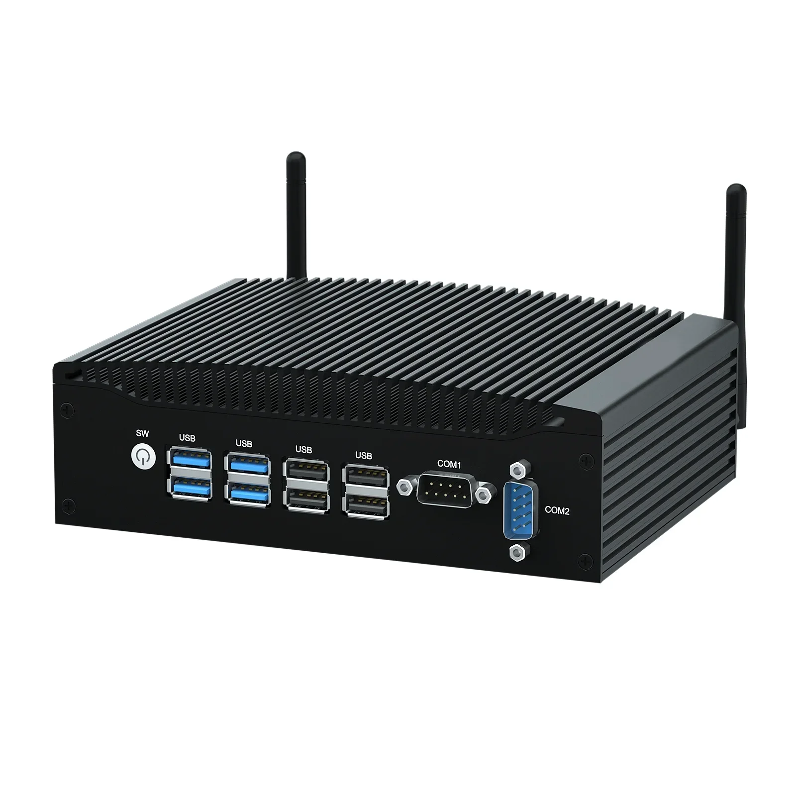 

New Design OEM Brand Fanless Mini Pc 2 RJ45 Lan DDR4 Dual HD Display 8 USB 2 RS232 Com Cheap Laptop Industrial Desktop Computer