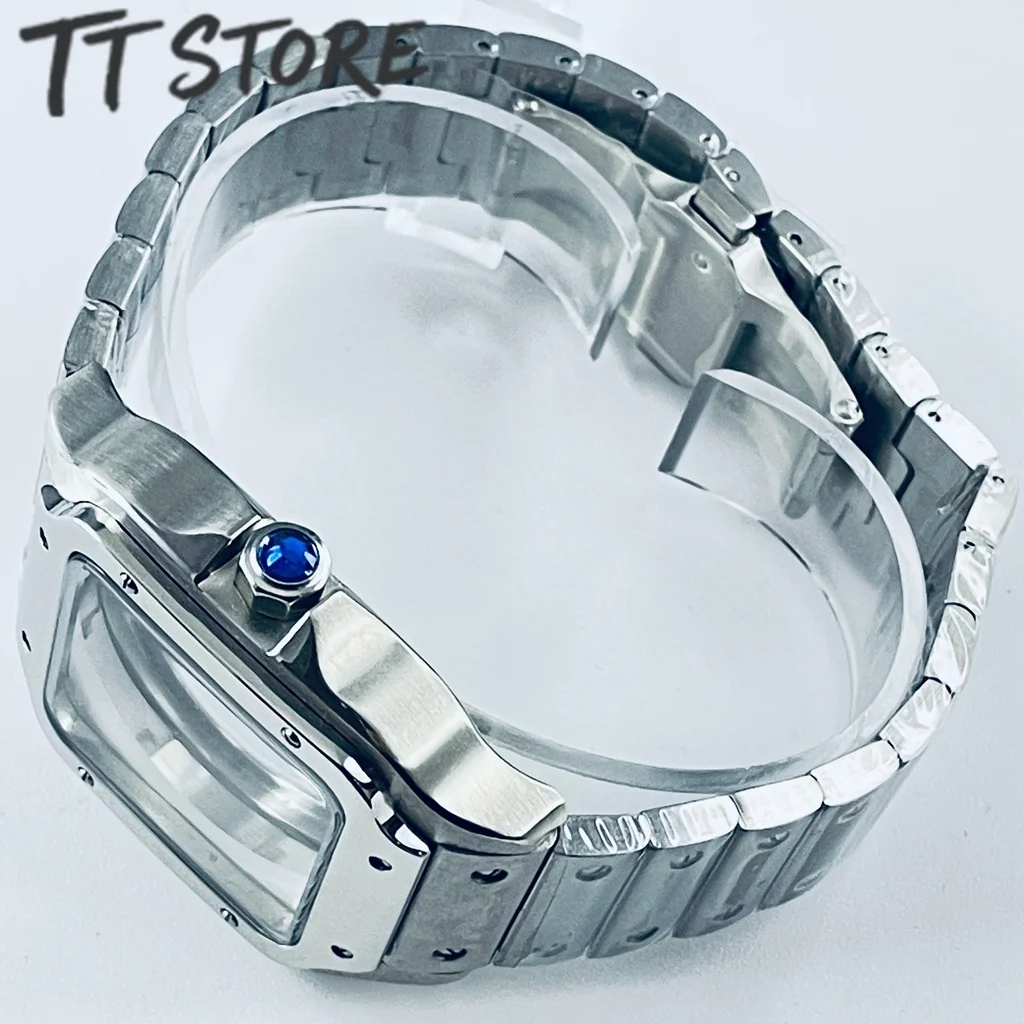 NH35 38mm Square Watch Case 316L Stainless Steel Watch Box Santos Modification Parts For NH34 NH35 4R35 NH36 NH38 NH70 Movements image 5